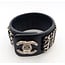 Bracelet Channel Black Leather Chain Turnlock 126055002
