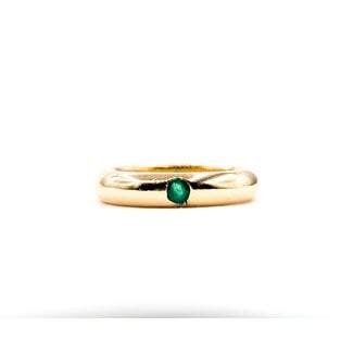 Ring Solitaire .07ct Green Emerald 18ky 3.8mm Sz5 5.63g 226040020