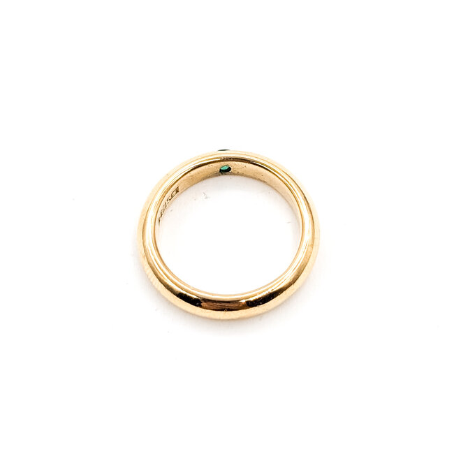 Ring Solitaire .07ct Green Emerald 18ky 3.8mm Sz5 5.63g 226040020