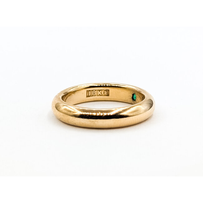 Ring Solitaire .07ct Green Emerald 18ky 3.8mm Sz5 5.63g 226040020