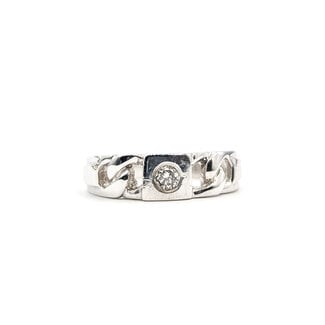 Ring Chain Link .10ct Round Diamond 18kw 5.35mm Sz6.5 4.78g 226040024
