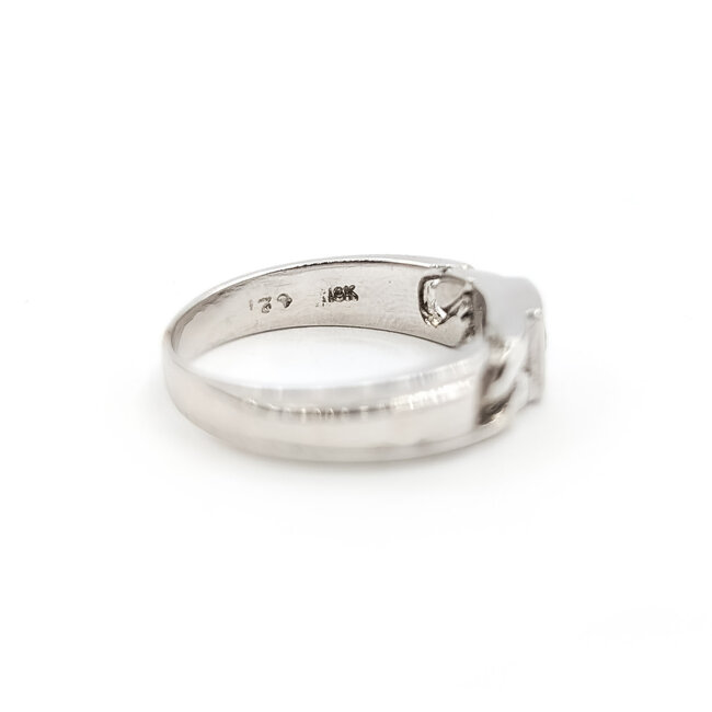 Ring Chain Link .10ct Round Diamond 18kw 5.35mm Sz6.5 4.78g 226040024