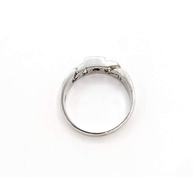 Ring Chain Link .10ct Round Diamond 18kw 5.35mm Sz6.5 4.78g 226040024