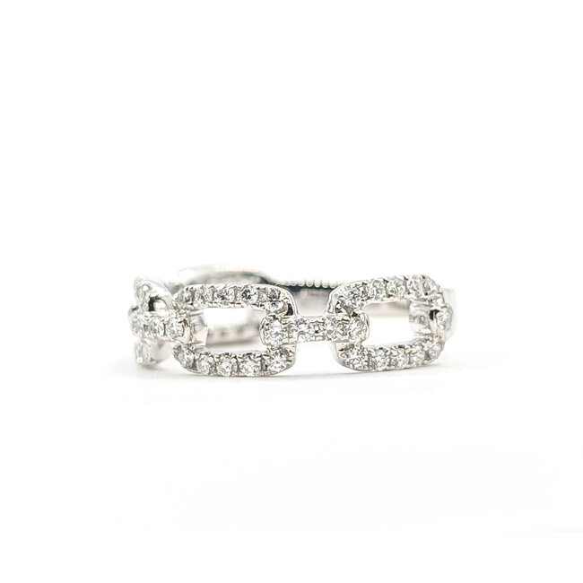 Ring Chain Link .50ctw Round Diamonds 14kw 5.5mm Sz7 3.15g 226040021