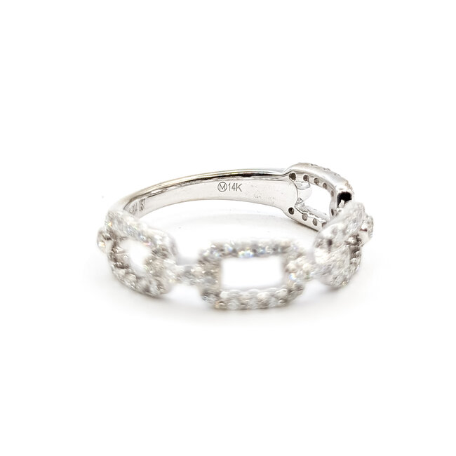 Ring Chain Link .50ctw Round Diamonds 14kw 5.5mm Sz7 3.15g 226040021