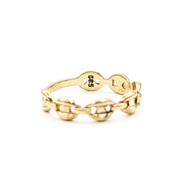 Ring Gucci Link 14ky 4.5mm Sz7 2.11g 226042006