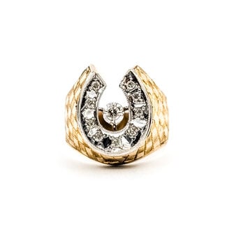 Ring Horseshoe .10ctw 10ky 15mm Sz7.5 5.68g 226040017
