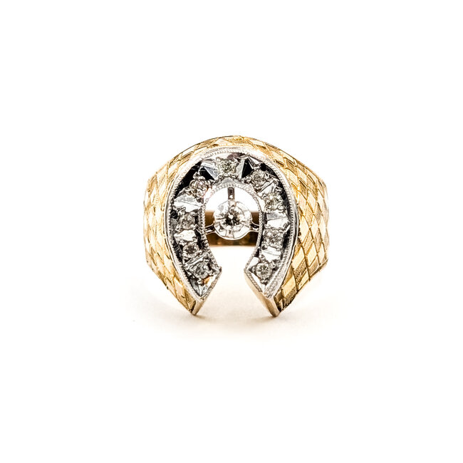 Ring Horseshoe .10ctw 10ky 15mm Sz7.5 5.68g 226040017