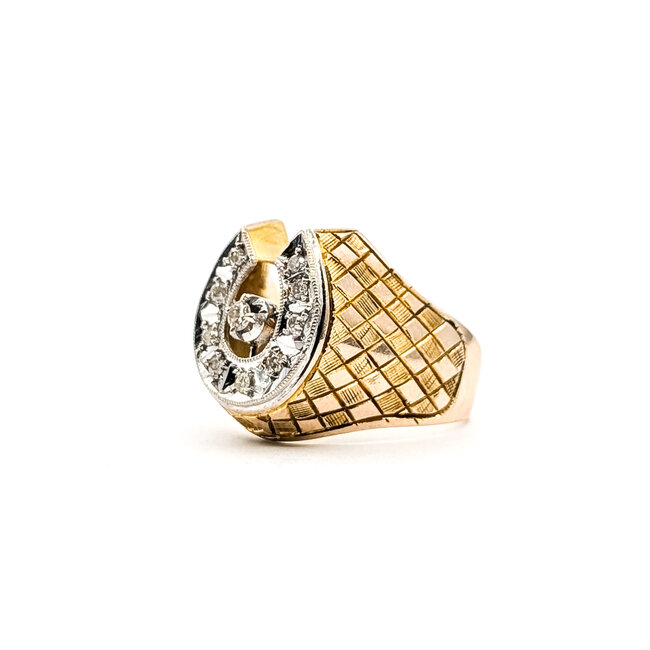 Ring Horseshoe .10ctw 10ky 15mm Sz7.5 5.68g 226040017