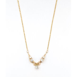 Necklace Scroll 1.50ctw Round Diamonds 14ky 1.25x1" 21" 7.73g 226050009