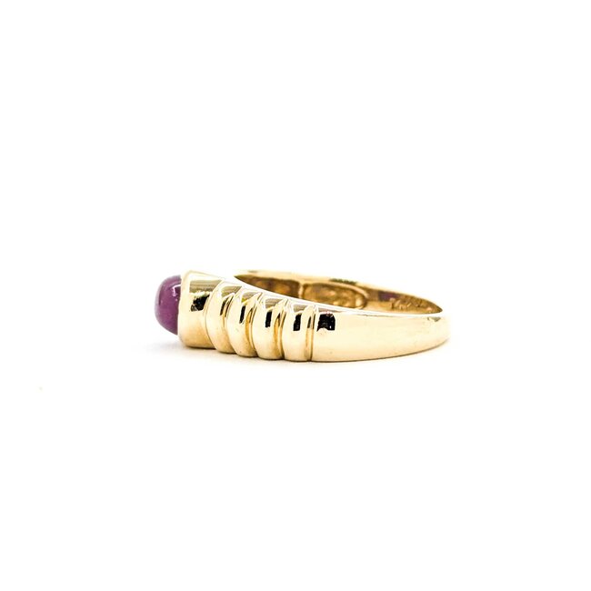 Ring Ribbed .80ct Ruby 14ky Sz5.5 3.1g 126050010