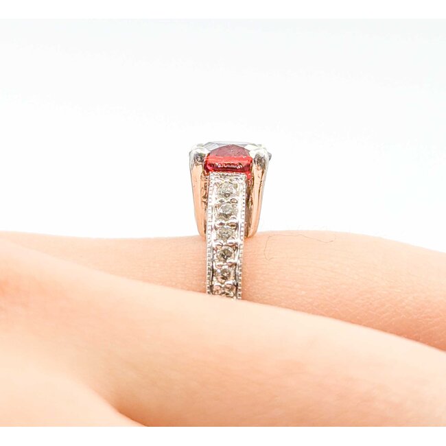 Ring Vintage Style .24ctw Round Diamonds 1.70ct Red Spinel 14kw Sz6 6.7g 126050005