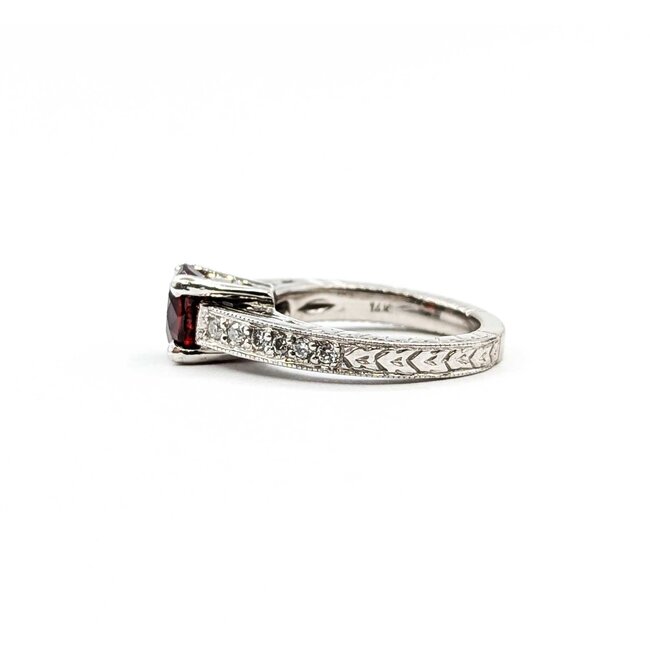 Ring Vintage Style .24ctw Round Diamonds 1.70ct Red Spinel 14kw Sz6 6.7g 126050005