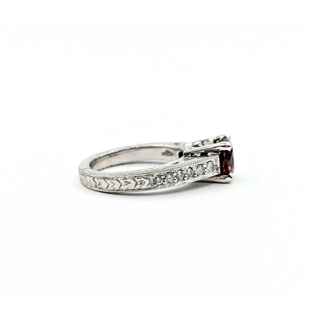 Ring Vintage Style .24ctw Round Diamonds 1.70ct Red Spinel 14kw Sz6 6.7g 126050005