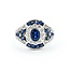 Ring Vintage Style .15ctw Round Diamonds 1.0ctw Blue Sapphire 14kw Sz6 5.8g 126050001