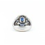 Ring Vintage Style .15ctw Round Diamonds 1.0ctw Blue Sapphire 14kw Sz6 5.8g 126050001