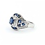 Ring Vintage Style .15ctw Round Diamonds 1.0ctw Blue Sapphire 14kw Sz6 5.8g 126050001