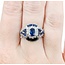Ring Vintage Style .15ctw Round Diamonds 1.0ctw Blue Sapphire 14kw Sz6 5.8g 126050001
