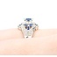 Ring Vintage Style .15ctw Round Diamonds 1.0ctw Blue Sapphire 14kw Sz6 5.8g 126050001