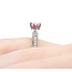 Ring Euro Shank .20ctw Round Diamonds Pink Sapphire 14kw Sz6 7.3g 126050004