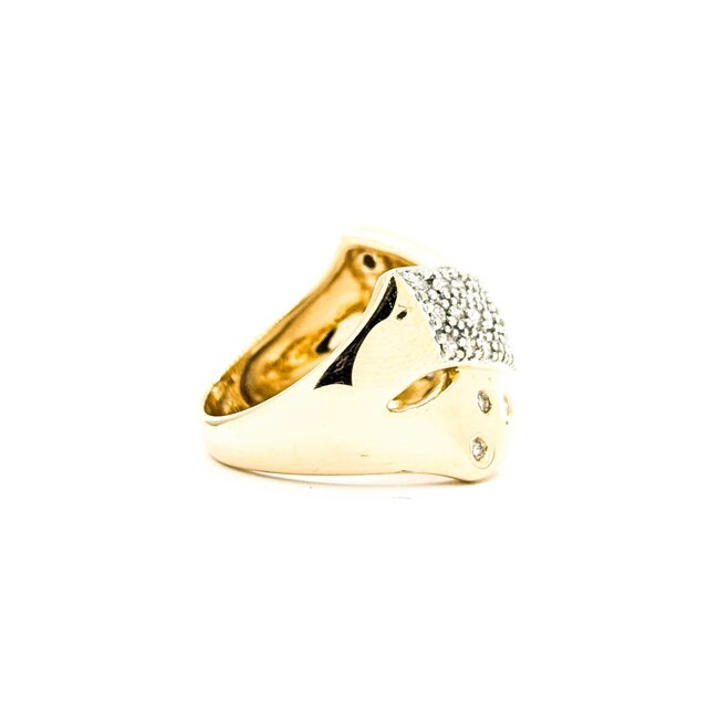 Ring Crossover .50ctw Round Diamonds 14ky Sz6 6.5g 126050009