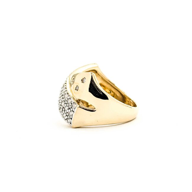 Ring Crossover .50ctw Round Diamonds 14ky Sz6 6.5g 126050009