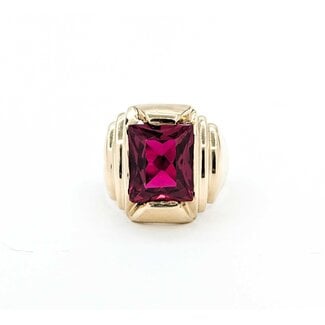 Ring Red Synthetic Stone 10ky Sz6.5 6.5g 126050006