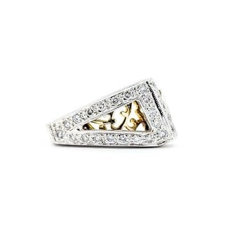 Ring Scroll .25ctw Round Diamonds 14ktt Sz7 6.4g 126050003
