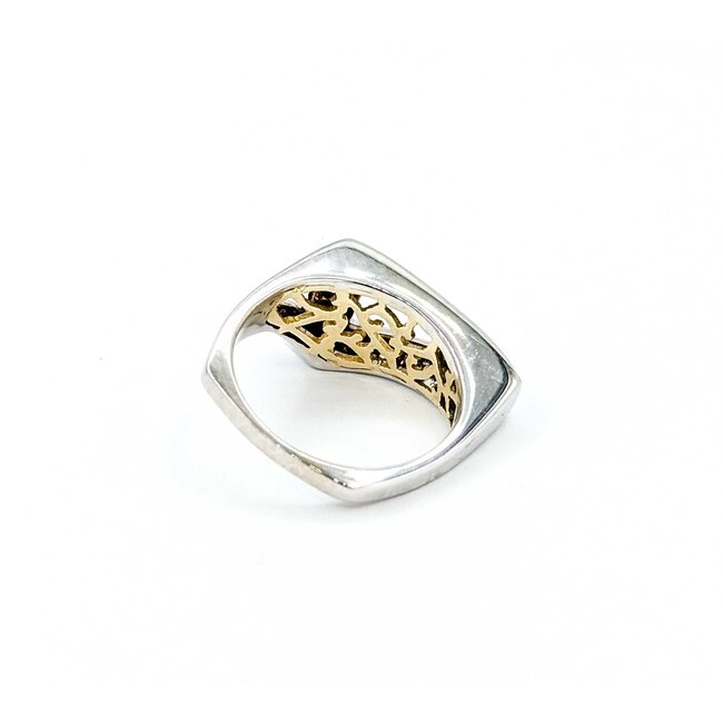 Ring Scroll .25ctw Round Diamonds 14ktt Sz7 6.4g 126050003