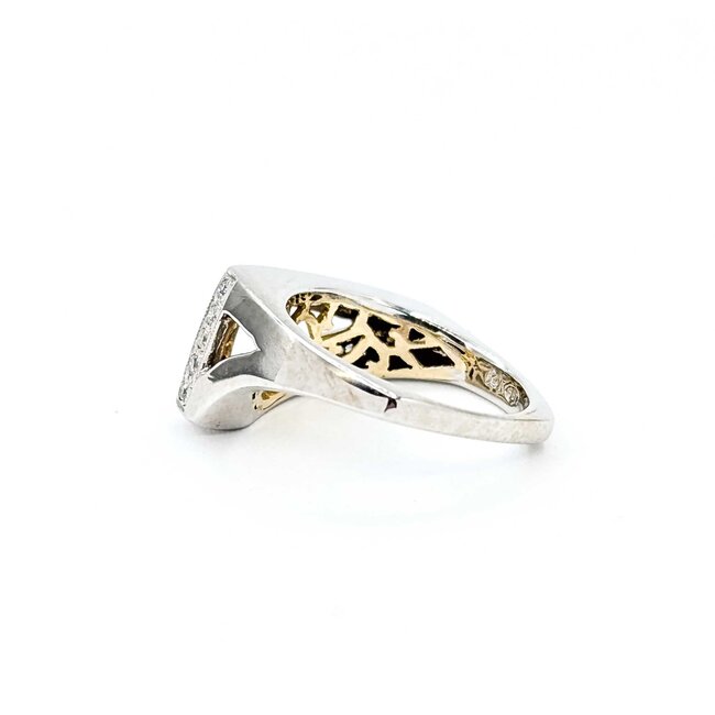 Ring Scroll .25ctw Round Diamonds 14ktt Sz7 6.4g 126050003