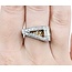 Ring Scroll .25ctw Round Diamonds 14ktt Sz7 6.4g 126050003