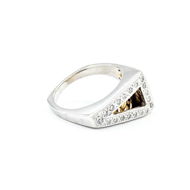 Ring Scroll .25ctw Round Diamonds 14ktt Sz7 6.4g 126050003