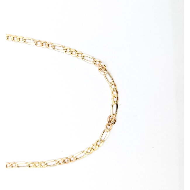 Necklace Figaro Link 14ktt 3mm 20" 7.42g 126042054