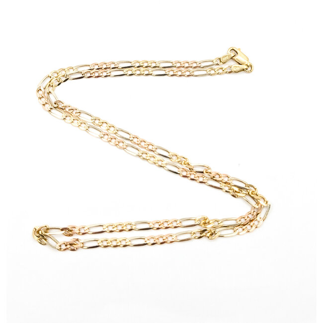 Necklace Figaro Link 14ktt 3mm 20" 7.42g 126042054