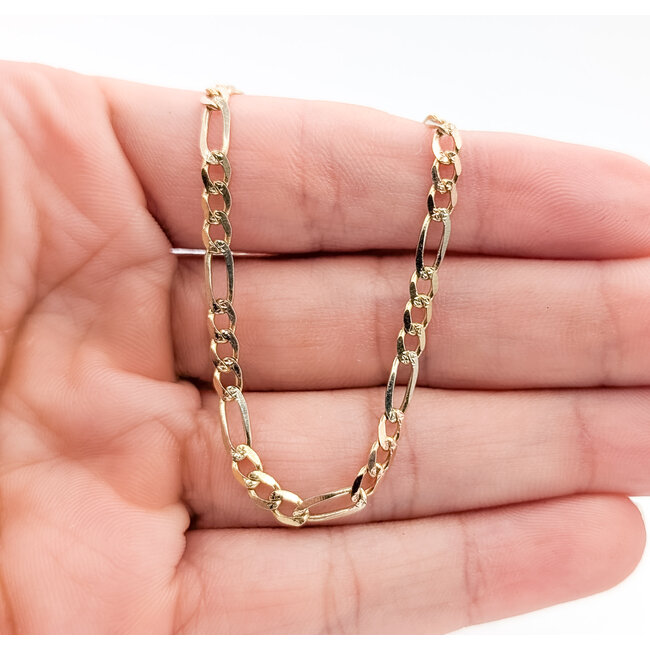 Necklace Figaro Link 14ktt 3mm 20" 7.42g 126042054