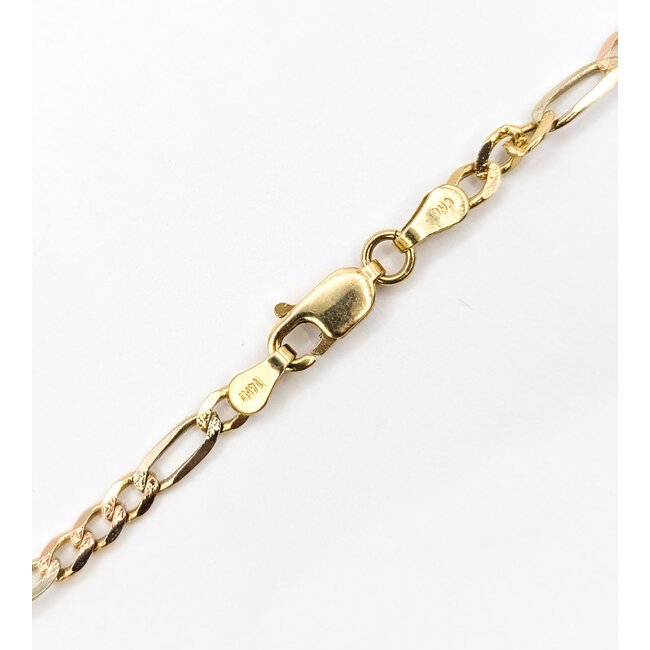 Necklace Figaro Link 14ktt 3mm 20" 7.42g 126042054