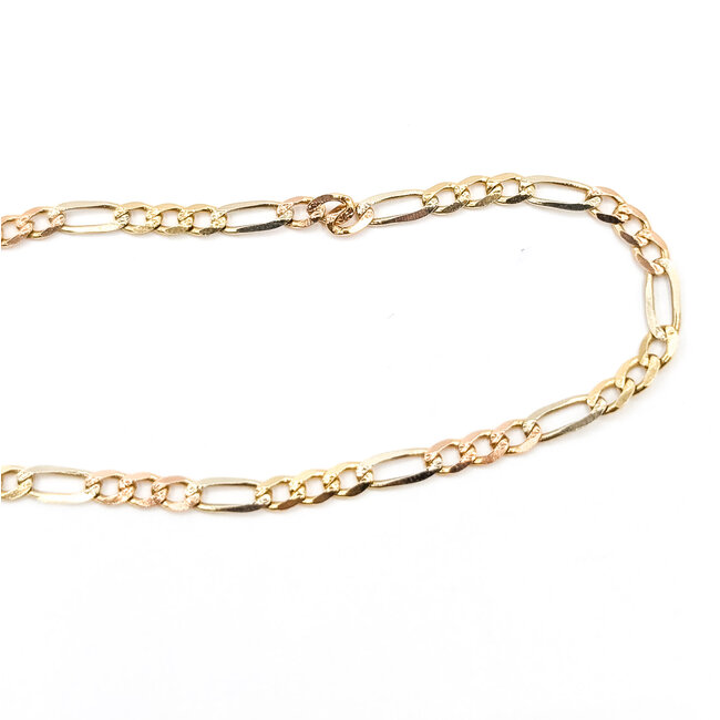Necklace Figaro Link 14ktt 3mm 20" 7.42g 126042054