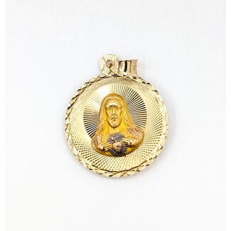 Pendant Jesus/Virgin Mary Medallion 14ktt 1.25x.9" 3.15g 126042056
