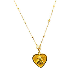 Necklace Virgin Mary Hear Charm Rolo Link 21ky .8x.8" 18" 7.79g 126042049