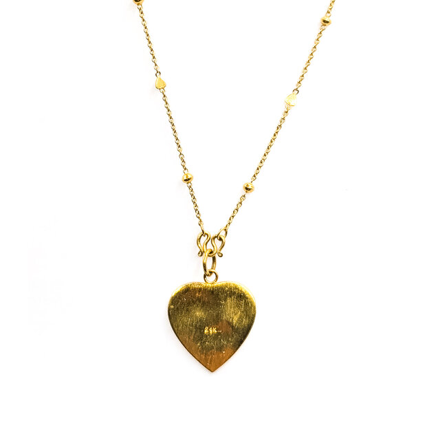Necklace Virgin Mary Hear Charm Rolo Link 21ky .8x.8" 18" 7.79g 126042049