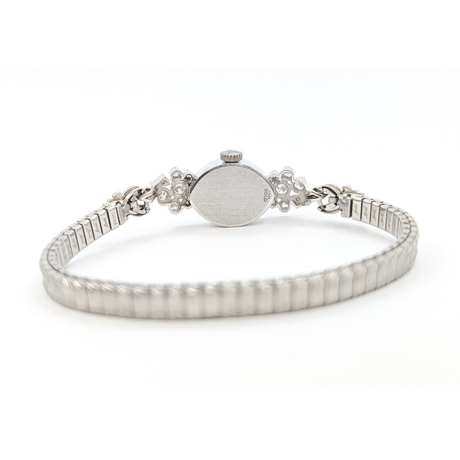 Watch Croton 1950's Diamond Accent 20x14mm 14kw Case, Stainless Bracelet 7.5" Watch Only 126046016