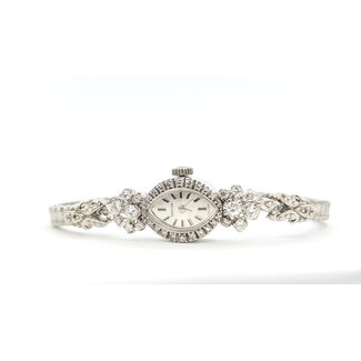 Watch Croton 1950's Diamond Accent 20x14mm 14kw Case, Stainless Bracelet 7.5" Watch Only 126046016