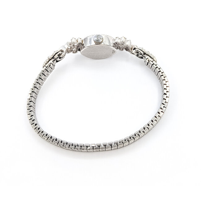 Watch Croton 1950's Diamond Accent 20x14mm 14kw Case, Stainless Bracelet 7.5" Watch Only 126046016