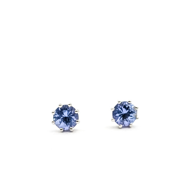 Earrings Front-Back 7mm Freshwater Pearl .59ctw Tanzanite 14kw .6x.25" 2.49g 126050018