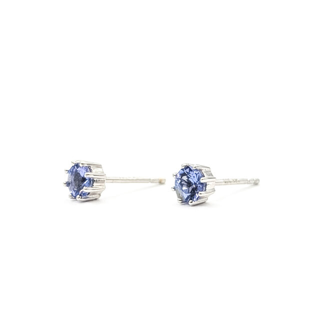 Earrings Front-Back 7mm Freshwater Pearl .59ctw Tanzanite 14kw .6x.25" 2.49g 126050018