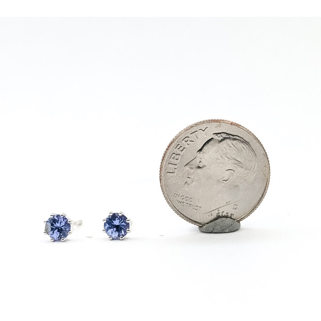 Earrings Front-Back 7mm Freshwater Pearl .59ctw Tanzanite 14kw .6x.25" 2.49g 126050018