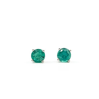 Earrings Stud 0.50ctw Emerald 14kw 4mm .74g 126050014