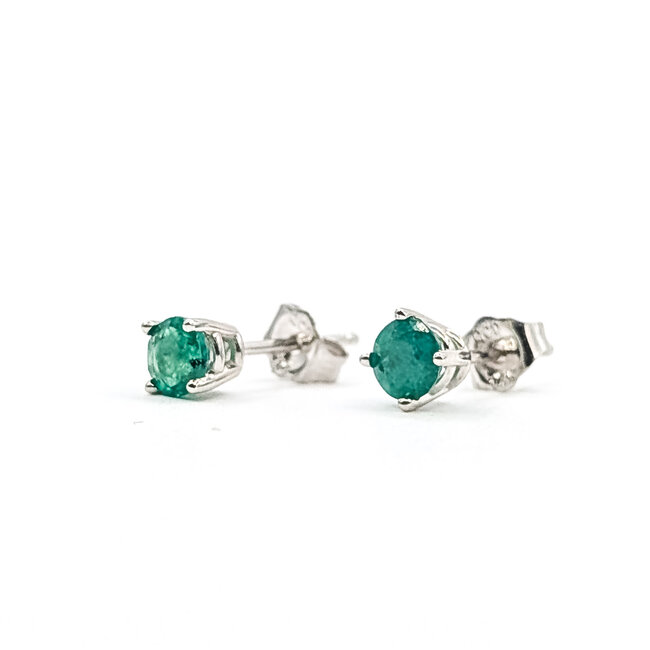 Earrings Stud 0.50ctw Emerald 14kw 4mm .74g 126050014