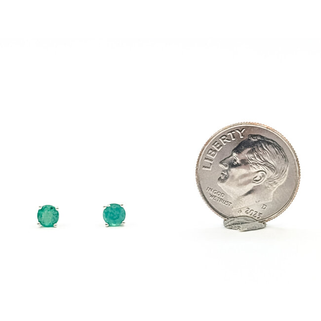Earrings Stud 0.50ctw Emerald 14kw 4mm .74g 126050014