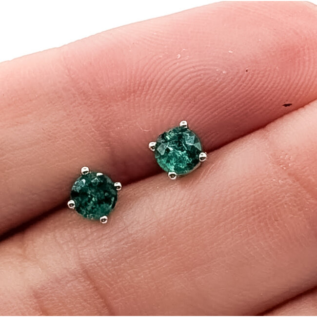 Earrings Stud 0.50ctw Emerald 14kw 4mm .74g 126050015